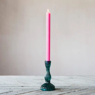 Graham & Green Graham and Green Small Petrol Blue Candlestick