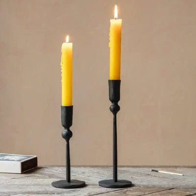 Graham & Green Graham and Green Short Black Candle Holder