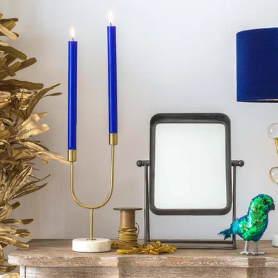 Graham & Green Marble and Gold U Frame Candle Holder