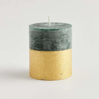 Graham & Green Winter Thyme Gold Dipped Pillar Candle