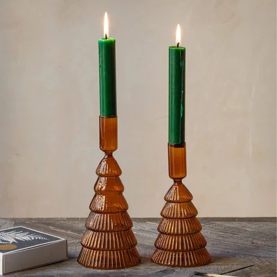 Graham & Green Graham and Green Medium Amber Tree Candle Holder