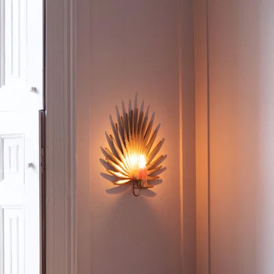 Graham & Green Gold Palm Candle Holder Wall Sconce