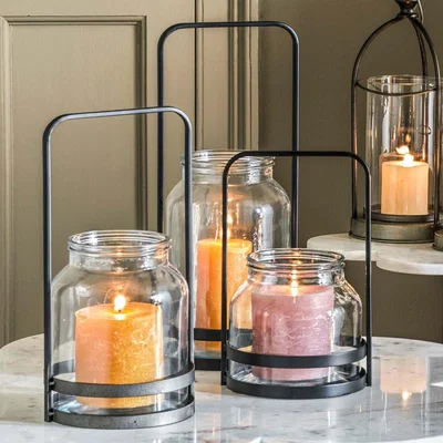 Graham & Green Graham and Green Medium Black Jar Lantern