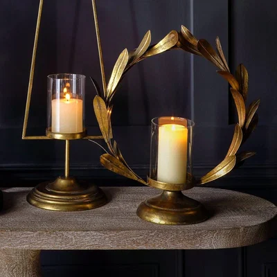 Graham & Green Graham and Green Gold Laurel Leaf Candle Holder