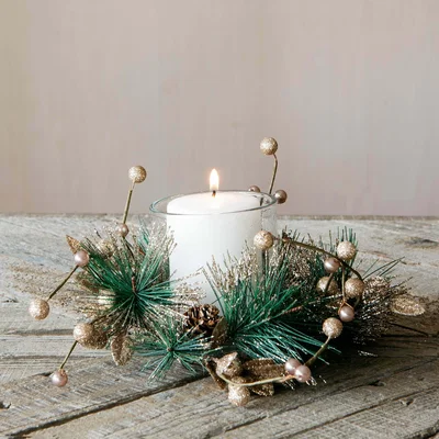 Graham & Green Fir and Acorn Candle Wreath