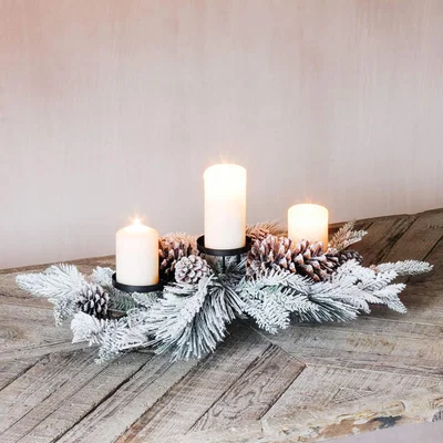 Graham & Green Snowy Pine Candle Holder