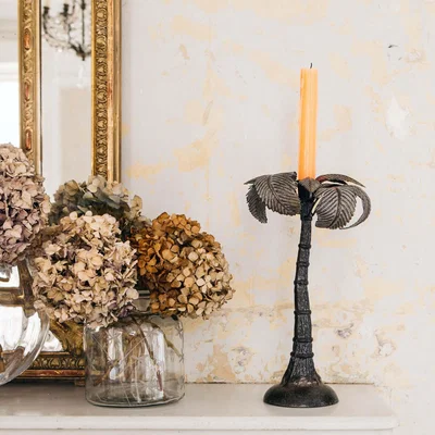 Graham & Green Iron Palm Tree Candle Holder