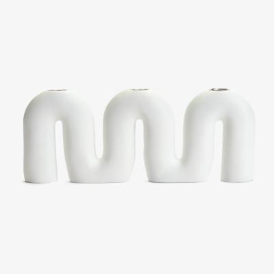 Habitat Habitat Matte Finish Wave Candle Holder - White