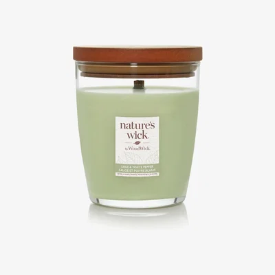 Habitat Natures Wick Medium Jar Candle with Lid -Sage & White Pepper