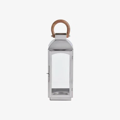 Habitat Habitat Medium Lantern Candle Holder - Silver