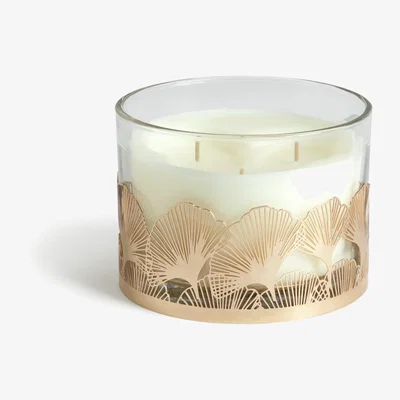 Habitat Habitat Metal Cut Large Candle - Rose Saffron & Amber