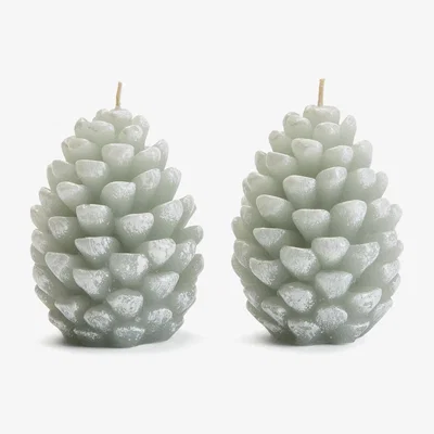 Habitat Habitat White Garden Pine Cone Candles - Set of 2
