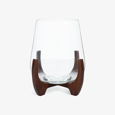 Habitat Habitat Hurricane Candle Holder with Wooden Leg