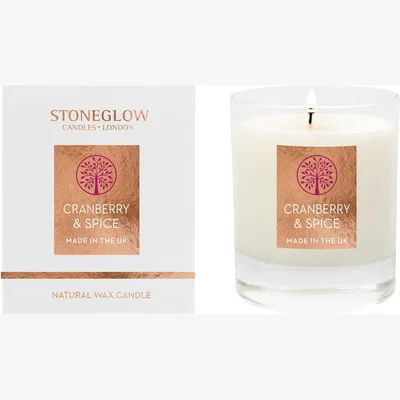 Habitat Stoneglow Candles Medium Boxed Candle - Cranberry & Spice