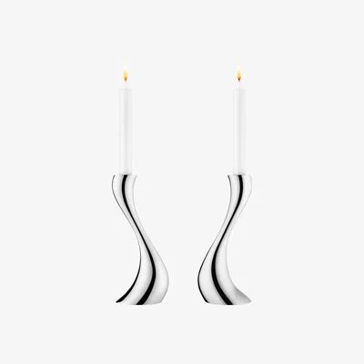 Heal's Georg Jensen Cobra Medium Candleholder Set of 2 - Heal's UK Furniture