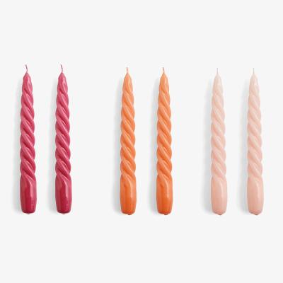 Heal's Hay Twisted Candles Pinks Set of 6