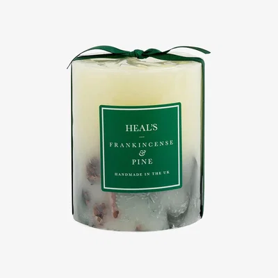 Heal's Heal's Frankincense & Pine Tall Pillar Candle with Botanicals