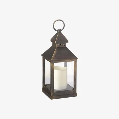 Homebase Kentish Garden Lantern with Candle (Battery Operated)