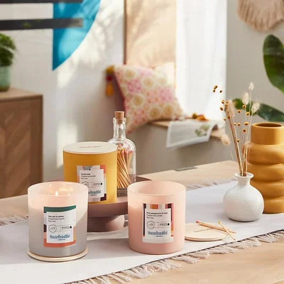 Homebase House Beautiful Pink Peppercorn & Rose Multi Wick Candle