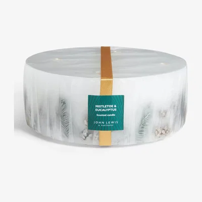 John Lewis John Lewis Mistletoe & Eucalyptus Extra Large Inclusion Candle, 4.4kg