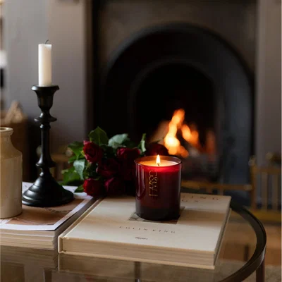 John Lewis Glass & Wick Red Roses Scented Candle, 500g