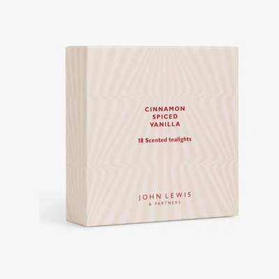 John Lewis John Lewis Cinnamon Spiced Vanilla Scented Tealights, Pack of 18