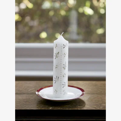 John Lewis Talking Tables Mistletoe Advent Pillar Candle