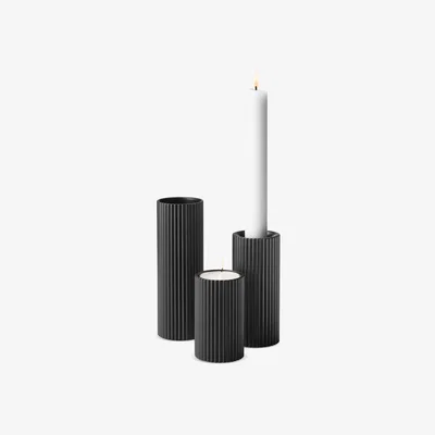 John Lewis Georg Jensen Bernadotte Stainless Steel Tealight & Tapered Candle Holder, Set of 3
