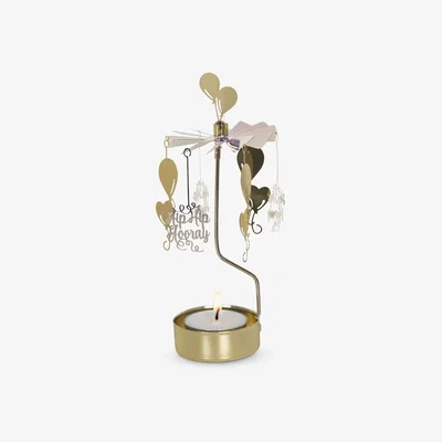 John Lewis Pluto Produkter Celebration Spinner Tealight Candle Holder, Gold