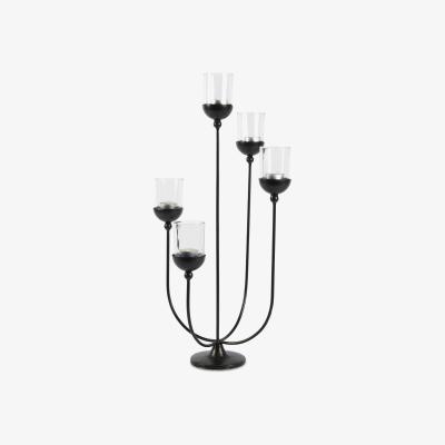 John Lewis One.World Granville Candle Holder, Black