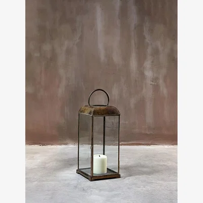 John Lewis Nkuku Kaso Brass Lantern Candle Holder, Antique Brass