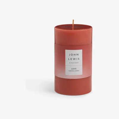 John Lewis John Lewis Sentiments Love Pillar Scented Candle, 507g