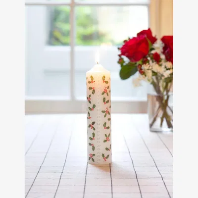 John Lewis Talking Tables Holly Advent Pillar Candle