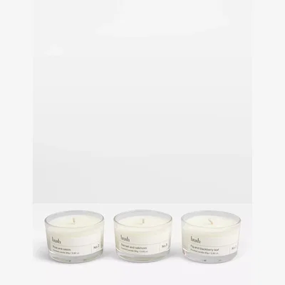 John Lewis hush Set Of Three Mini Candles, Clear