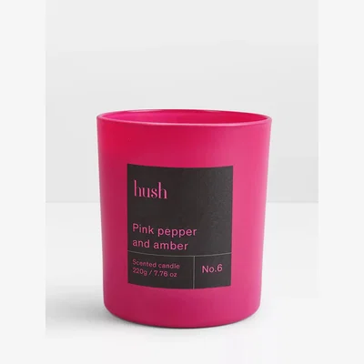 John Lewis hush Pink Pepper & Amber Scented Candle, 220g