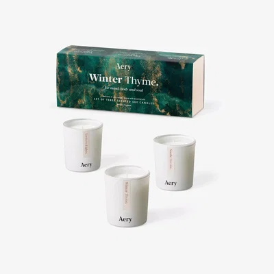 John Lewis Aery Winter Thyme Mini Candles Gift Set