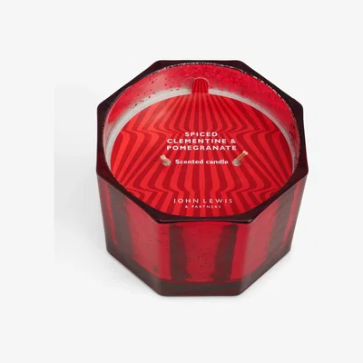 John Lewis John Lewis Spiced Clementine & Pomegranate Two Wick Scented Candle, 923g
