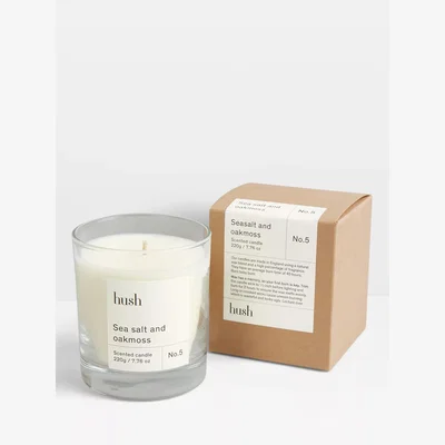 John Lewis hush Sea Salt & Oakmoss Scented Candle, 220g