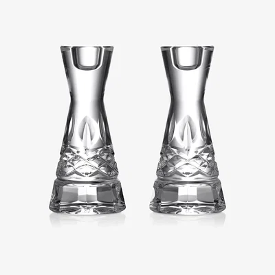 John Lewis Waterford Crystal Cut Glass Lismore Candlesticks, Set of 2, H15cm