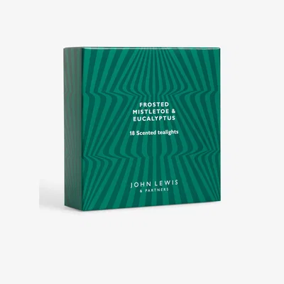 John Lewis John Lewis Frosted Mistletoe & Eucalyptus Scented Tealights, Pack of 18