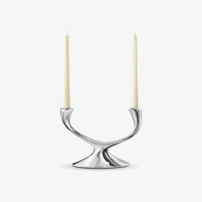 John Lewis Robert Welch Windrush 2 Arm Stainless Steel Candelabra, Silver