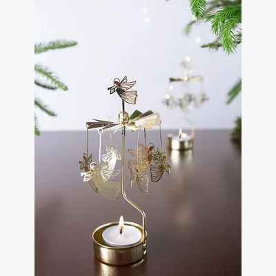 John Lewis Pluto Produkter Flying Angels Spinner Tealight Candle Holder, Gold