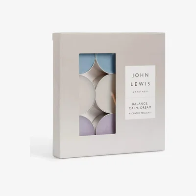 John Lewis John Lewis Sentiments Balance, Calm & Dream Scented Tealights, Pack of 9