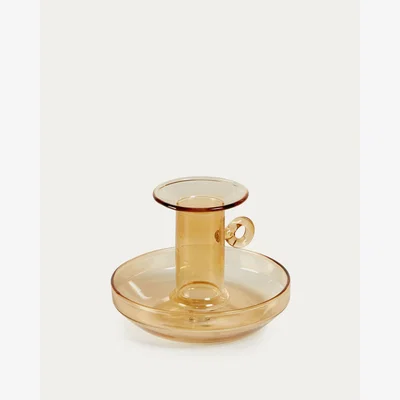 Kave Home Yumalay large candle holder in orange glass