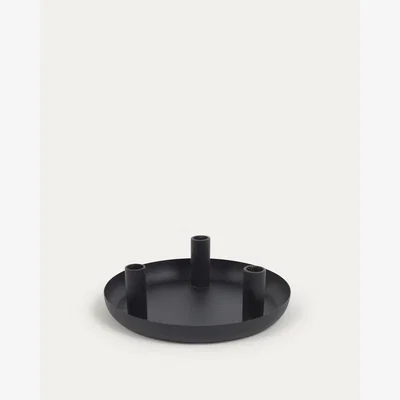 Kave Home Eire black metal candle holder 8 cm