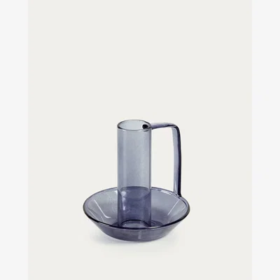 Kave Home Yumalay candle holder in blue glass