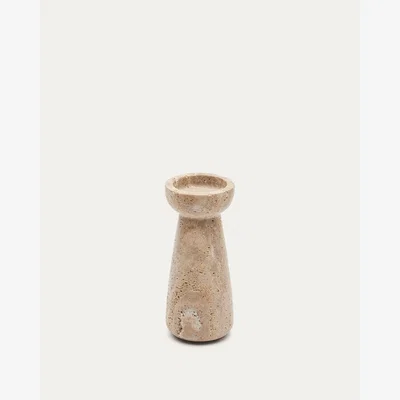 Kave Home Magan small beige travertine candle holder
