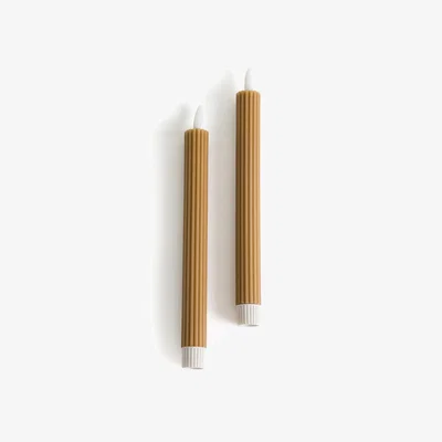 La Redoute Set of 2 Caspar Ribbed Wax LED Candles
