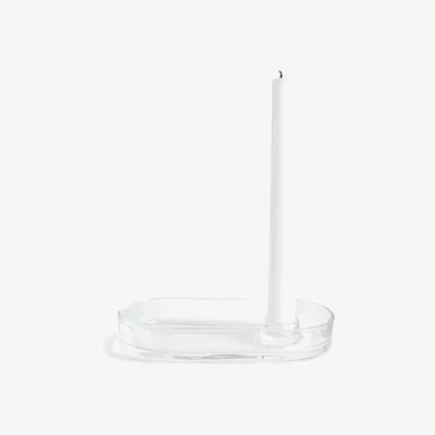 La Redoute Sila Oval Transparent Glass Candlestick