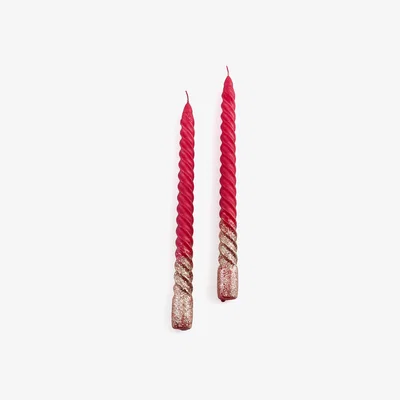 La Redoute Set of 2 Caspar Glitter Twist Dinner Candles